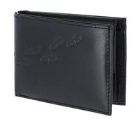 Oxmox Pelle portafoglio Leather RFID Protect Pocketbörse Footsteps 2.0 Embossed Black nero