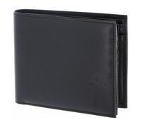 oxmox portafoglio Leather RFID Protect Freedom Cross Embossed Black