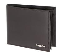 Oxmox Pelle portafoglio Leather RFID Protect Querscheinbörse Pure 2.0 Metal Square Brown marrone scuro