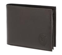 Oxmox Pelle portafoglio Leather RFID Protect Querscheinbörse Freedom Lion Embossed Brown marrone scuro