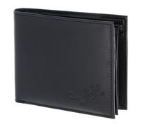Oxmox Pelle portafoglio Leather RFID Protect Querscheinbörse Lizard 2.0 Embossed Black nero