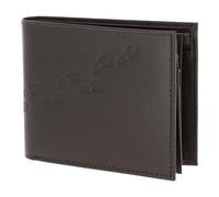 Oxmox Pelle portafoglio Leather RFID Protect Querscheinbörse Footsteps 2.0 Embossed Brown marrone scuro