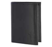 oxmox portafoglio Leather RFID Protect Freedom Cross Embossed Black