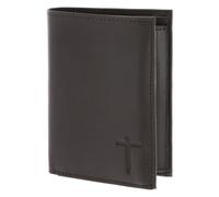 Oxmox Pelle portafoglio Leather RFID Protect Kombibörse Freedom Cross Embossed Brown marrone scuro