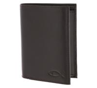 Oxmox Pelle portafoglio Leather RFID Protect Kombibörse Freedom Fish Embossed Brown marrone scuro