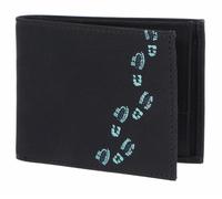 oxmox New Cryptan Pocketbörse Footsteps Print Cyan Black