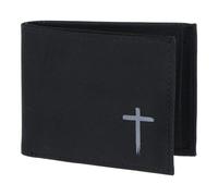 Oxmox portafoglio New Cryptan Protezione RFID Freedom Cross Print Grigio Nero