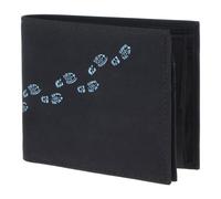Oxmox portafoglio New Cryptan RFID Protect Querscheinbörse Footsteps 2.0 Print Cyan Black nero