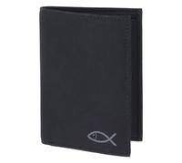 Oxmox portafoglio New Cryptan RFID Protect Kombibörse Freedom Fish Print Grey Black nero