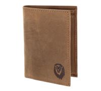 Oxmox Pelle portafoglio Leather RFID Protect Kombibörse Freedom Lion Embossed Vintage Light Brown marrone