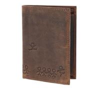 Oxmox Pelle portafoglio Leather RFID Protect Kombibörse Jumping Jack 2.0 Embossed Vintage Dark Brown marrone scuro