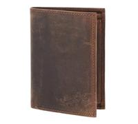 Oxmox Pelle portafoglio Leather RFID Protect Kombibörse Lizard 2.0 Embossed Vintage Dark Brown marrone scuro