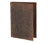 Oxmox Pelle portafoglio Leather RFID Protect Kombibörse Ox 2.0 Embossed Vintage Dark Brown marrone scuro
