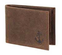 Oxmox Pelle portafoglio Leather RFID Protect Pocketbörse Freedom Anchor Embossed Vintage Dark Brown marrone scuro