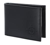 Oxmox Pelle portafoglio Leather RFID Protect Pocketbörse Windrose 2.0 Embossed Black nero