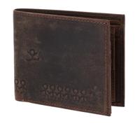 Oxmox Pelle portafoglio Leather RFID Protect Querscheinbörse Jumping Jack 2.0 Embossed Vintage Dark Brown marrone scuro