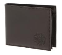 oxmox portafoglio Leather RFID Protect Circle Bloom Embossed Brown