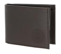 oxmox portafoglio Leather RFID Protect Circle Bloom Embossed Brown