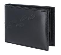Oxmox Pelle portafoglio Leather RFID Protect Pocketbörse Footsteps 2.0 Embossed Black nero