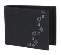 Oxmox portafoglio New Cryptan RFID Protect Pocketbörse Footsteps Print Grey Black nero