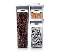 OXO New Piece Slim Canister Good Grips-Set di contenitori Sottili da 3 Pezzi, Plastica Senza BPA, Trasparente