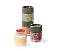 OXO 9113500 Set di 4 shaker per spezie, plastica, grigio