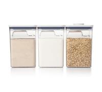 OXO Good Grips 6 Piece Large Canister Set with Scoops 6 Pezzi Pop, Plastica, Bianco, Trasparente