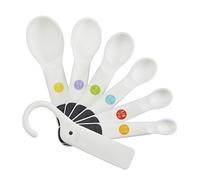 OXO Good Grips - Set di 6 cucchiai dosatori in plastica con raschietto, colore: Bianco