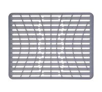 OXO Good Grips Tappetino Lavello in Silicone, Grande | Cuscino morbido in silicone, resistente a 218 °C, apertura della piletta tagliabile, gambe rialzate, lavastoviglie