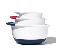 OXO, Plastic Good Grips - Set di 3 ciotole per miscelazione, con manici per mirtillo, marmellata e seltzer, 4,7 litri, grande
