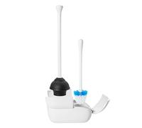 OXO Scopino e stantuffo per WC, in gomma naturale, colore bianco