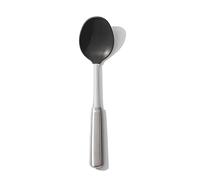 OXO Steel Cucchiaio da Cucina in Silicone: Utensile Anti-Graffio Resistente al Calore per Pentole Antiaderenti + Manico in Acciaio Inossidabile Durevole + Impugnatura Comoda e Antiscivolo
