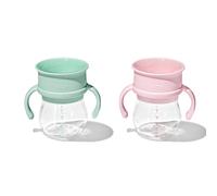OXO Tot Transitions 360 Becher 6 oz. mit Griffen - Opal und Blossom - 2er-Pack