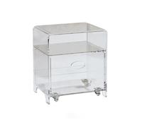 OXOAMP Comodino Comodino con Strato portaoggetti Comodino a Forma di U in Acrilico Tavolino da caffè Semplice for Camera da Letto Semplice Mensola Semplice Soggiorno(Clear)