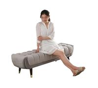 OXOAMP Poggiapiedi Sgabello rettangolare ottomano alla fine del letto Sgabello morbido di lusso for divano Sgabello sostitutivo for scarpe for soggiorno Sgabello creativo Comodo(Gris)