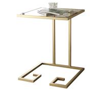 OXOAMP Tavolini bassi Tavolino quadrato - Tavolino da cocktail/tavolino da divano - Struttura in metallo con piano in vetro temperato - Facile da pulire, 45 x 45 x 60 cm Ufficio