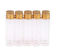 OXOLAMRIN Barattoli di vetro con coperchio, Confezione da 10 barattoli di vetro con coperchi in alluminio trasparenti 5 ml a 26(Color-f)