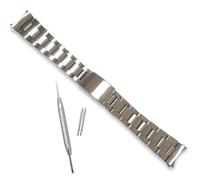 OXOLAMRIN cinturino in acciaio inossidabile, Cinturino for orologio con estremità curva Oyster vintage in acciaio inossidabile 316L da 18 mm, 19 mm, 20 mm.(20mm)