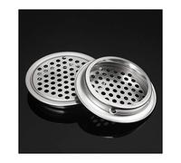 OXOLAMRIN Coperchio Rotondo in Metallo per la Presa d'Aria, Copertura di Ventilazione for griglia di Ventilazione in Acciaio Inox for Armadio Guardaroba, 10 Pezzi(Flat 53mm)