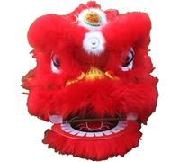 OXOLAMRIN Costume tradizionale cinese per la danza del leone Costume da danza del leone cinese, drago, 8 pollici, multicolore(Rosso)