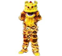 OXOLAMRIN Costume tradizionale cinese per la danza del leone Costume da danza del leone cinese for una persona, multicolore, taglia 1,6-1,8 m(Yellow,1.6-1.7m)