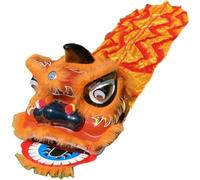 OXOLAMRIN Costume tradizionale cinese per la danza del leone Mascotte cinese da 9 pollici multicolore con danza del leone e drago(Orange)