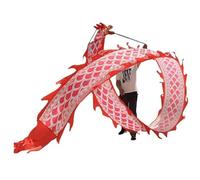 OXOLAMRIN Nastri per Danza della Testa di Drago, Streamer Cinese Drago Leone Danza Multicolore Lunghezze Multiple(Rosso,8m/26.2ft)