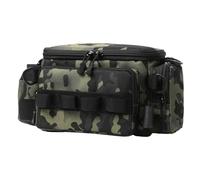 OXOLAMRIN Scatole per attrezzi da pesca, Borsa da pesca multicolore con tracolla e cintura for campeggio all'aperto alla carpa(Black and Green)