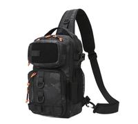 OXOLAMRIN Scatole per attrezzi da pesca, Borsa da pesca uomo, tracolla singola, marsupio, multicolore, 13,8x5,2x8,7 pollici(Black Gray)