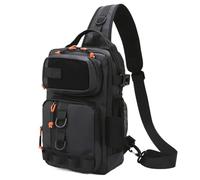 OXOLAMRIN Scatole per attrezzi da pesca, Borsa da pesca uomo, tracolla singola, marsupio, multicolore, 13,8x5,2x8,7 pollici(Black)