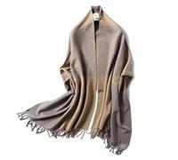 OXOLAMRIN Sciarpa Winter Warmth, Sciarpa invernale da donna in cashmere con frange multicolore(Dark Camel)