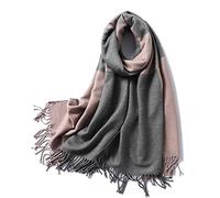 OXOLAMRIN Sciarpa Winter Warmth, Sciarpa invernale da donna in cashmere con frange multicolore(Dark Gray Skin Powder)