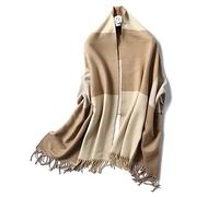 OXOLAMRIN Sciarpa Winter Warmth, Sciarpa invernale da donna in cashmere con frange multicolore(Kakimi White)