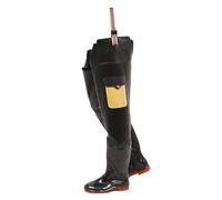 OXOLAMRIN Stivali da pesca, Pantaloni da pesca Hip Wader in PVC con tasca for uomo e donna, neri, taglia UK 4,5-9,5(7)